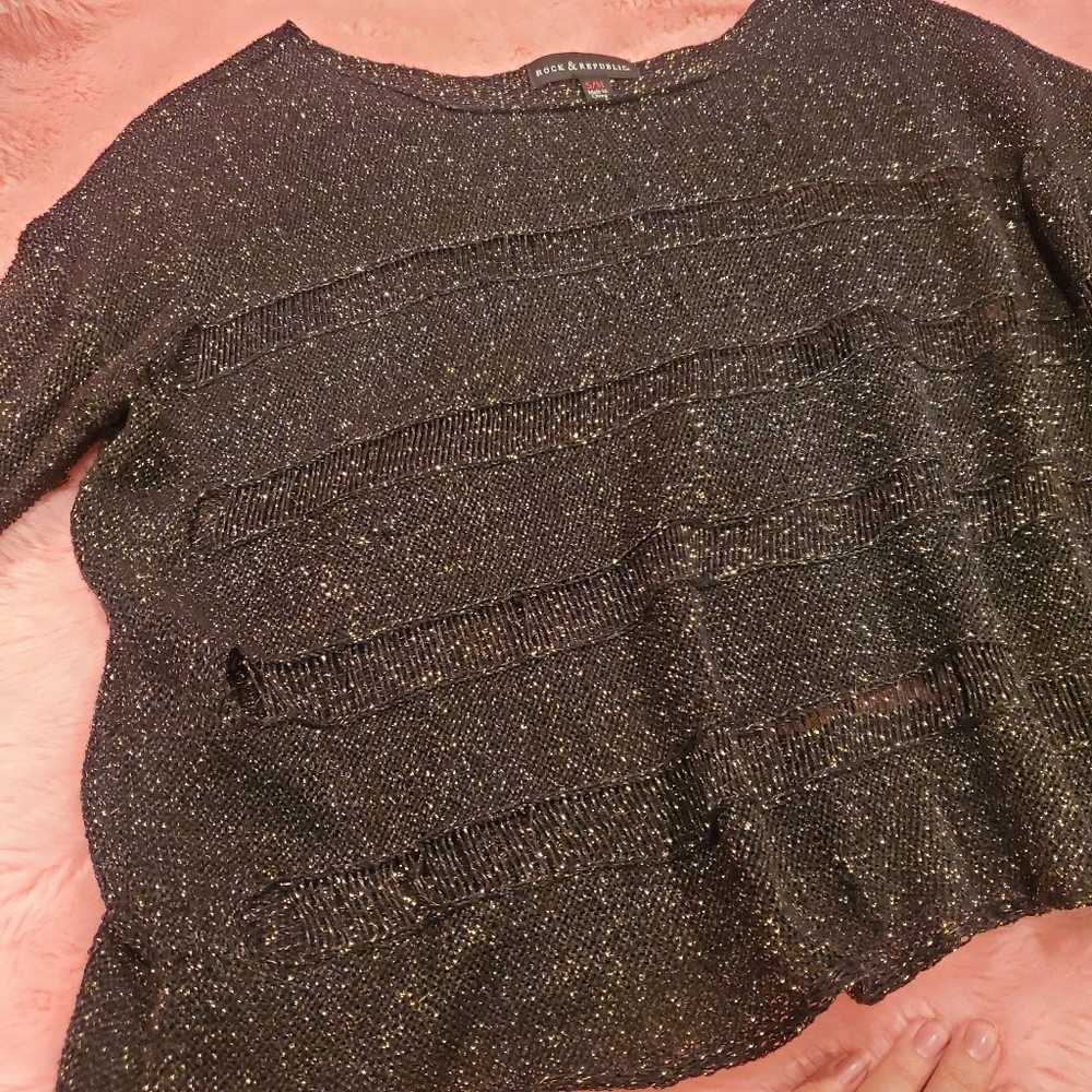 Rock & Republic metallic knit top - Picture 8 of 15